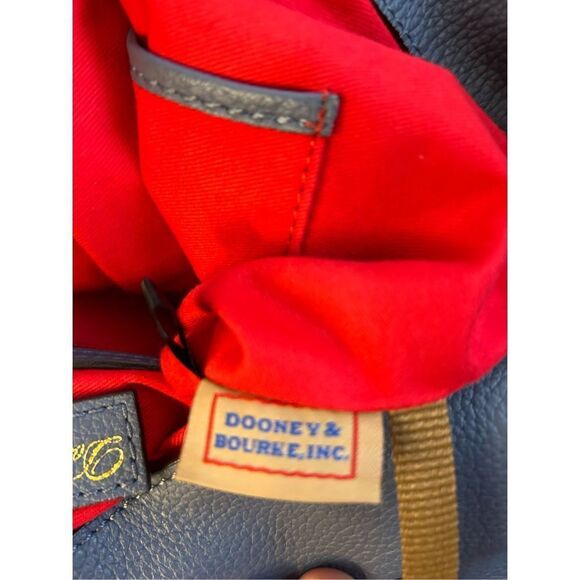 Dooney & Bourke Belvedere & Dust bag gold hook blue leather shoulder bag purse ( - Picture 15 of 16